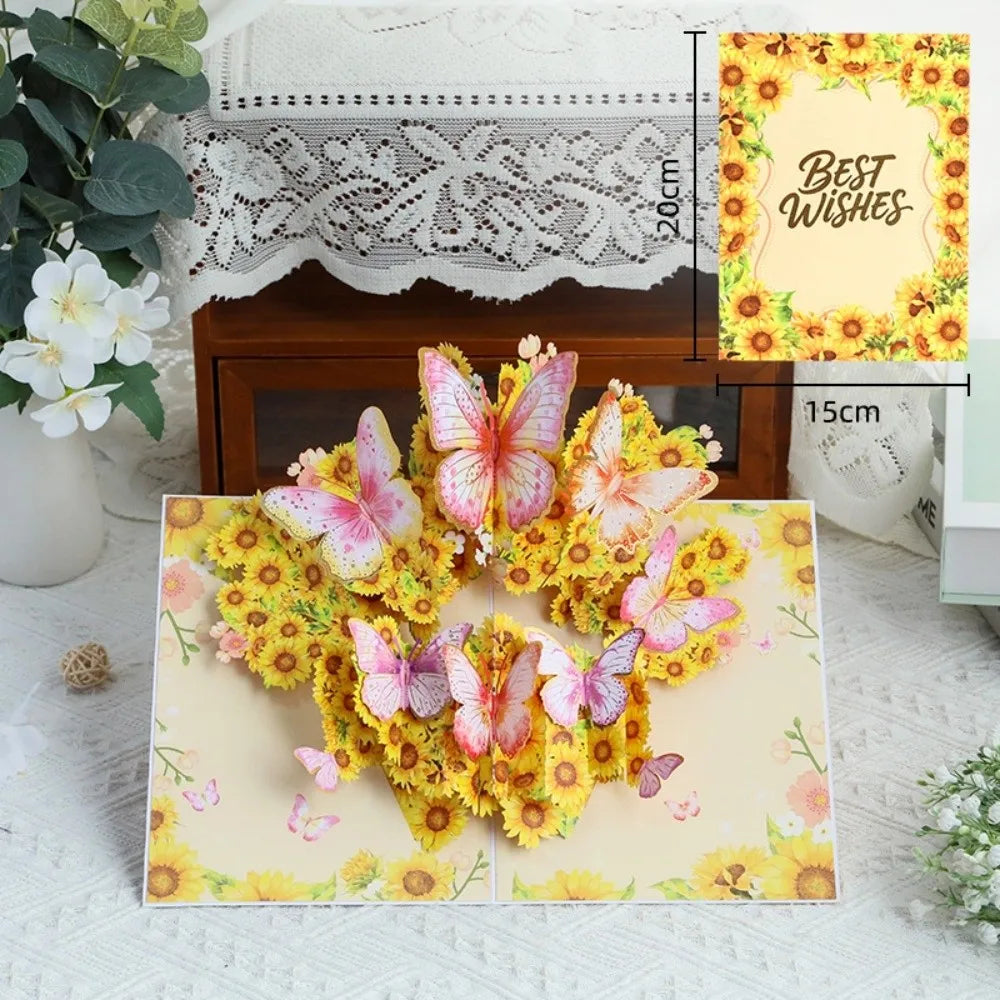 3D Pop-Up Flower Bouquet Greeting Card | Handmade Paper Art
