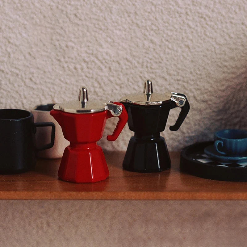 Miniature Coffee Pot Dollhouse Model Toy – Alloy, Ages 14+