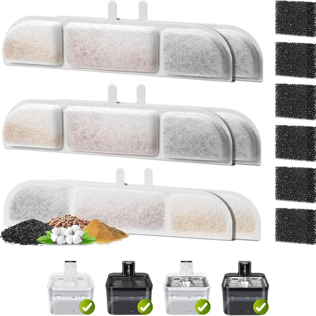 Activated Carbon Filter Cartridge for Cat Fountain WFP6 – 6/12 Pack