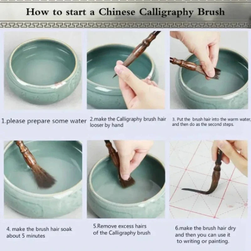 Chinese Calligraphy Brush – Large Weasel Hair Hopper-Shaped Pen