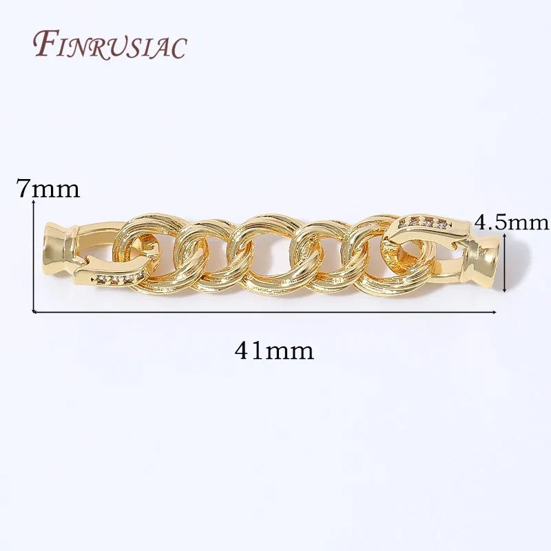 18K Gold Plated Twisted Rope Crystal Rhinestone Jewelry Clasp