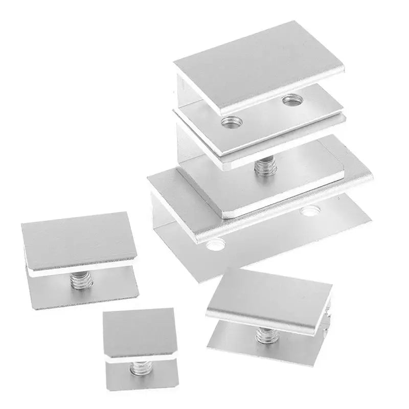 4PCS Square Aluminum Glass Clamps Shelf Clip Bracket 5–12mm