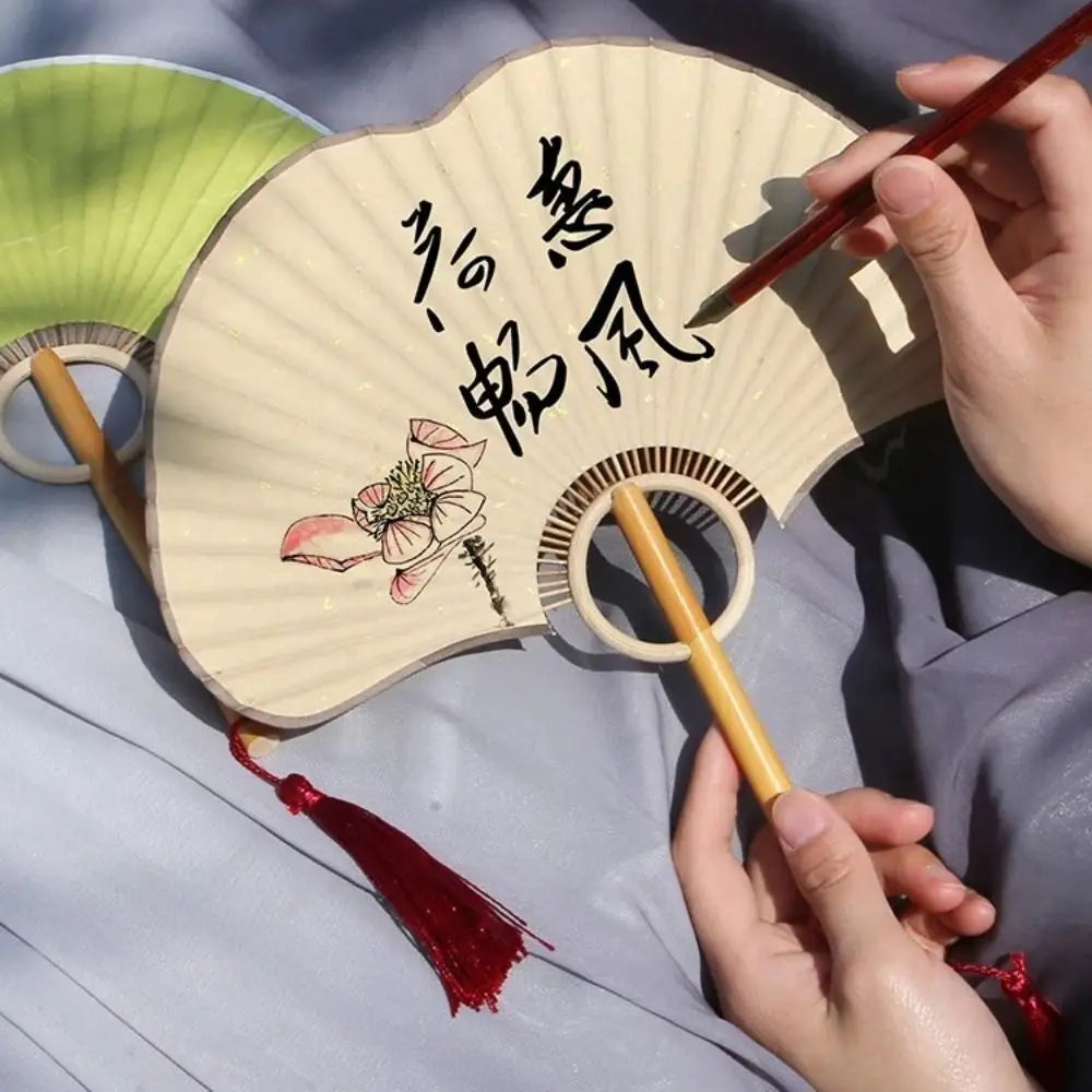 Vintage Rice Paper Ginkgo Round Fan – Chinese Style Décor