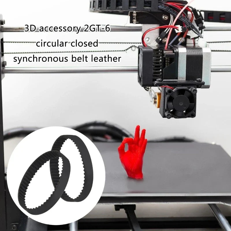 2GT 6mm Closed Loop Rubber Timing Belt for 3D Printers