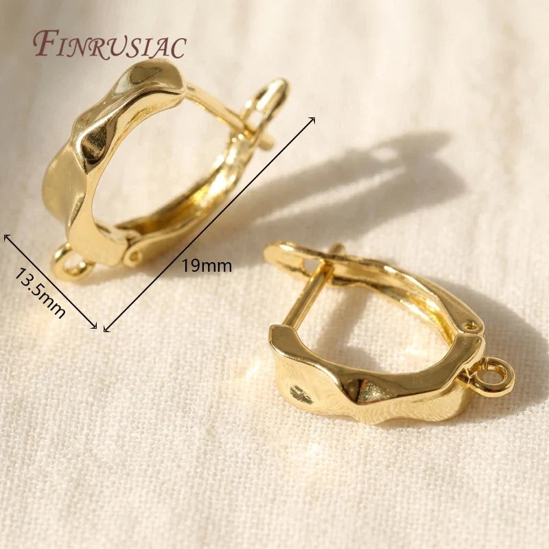 Fan Twist Wave Leverback Earring Hooks 18K Gold Plated DIY