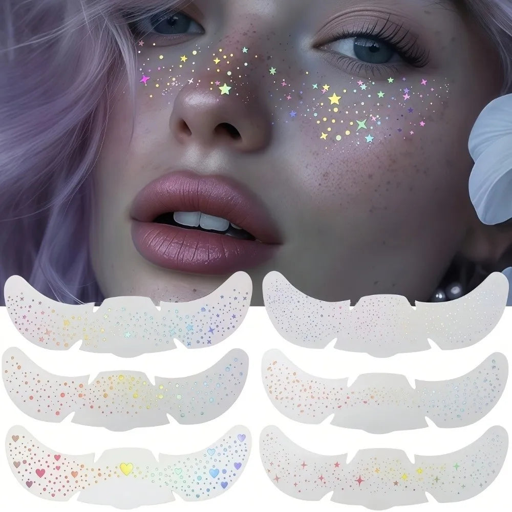 Metallic Fake Freckles Temporary Face Stickers – 6 Pack