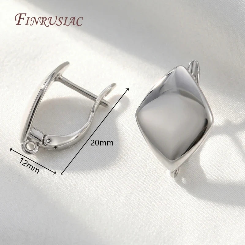 Geometric Leverback Earring Hooks 18K Gold Silver Plated 4 Styles