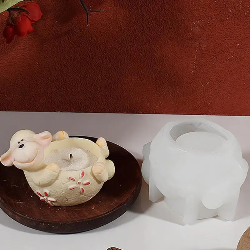 Sheep Flower Pot Silicone Mold – DIY Candle Resin Gypsum Craft