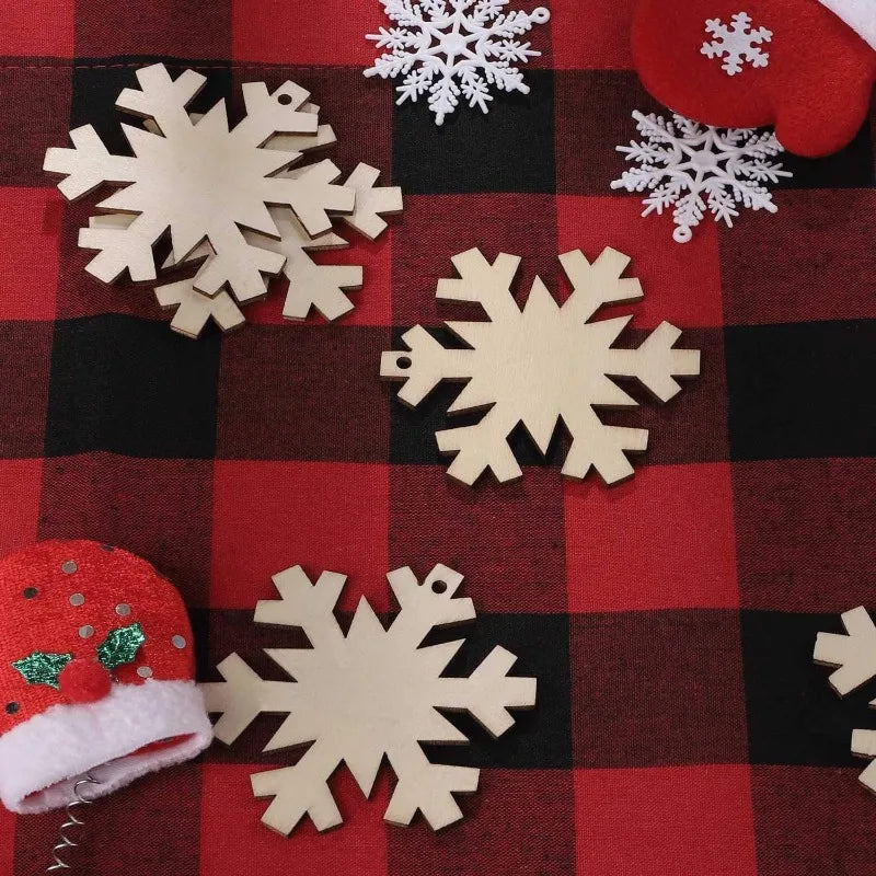 10-Pack Paintable Wooden Christmas Ornaments – DIY Wood Slices