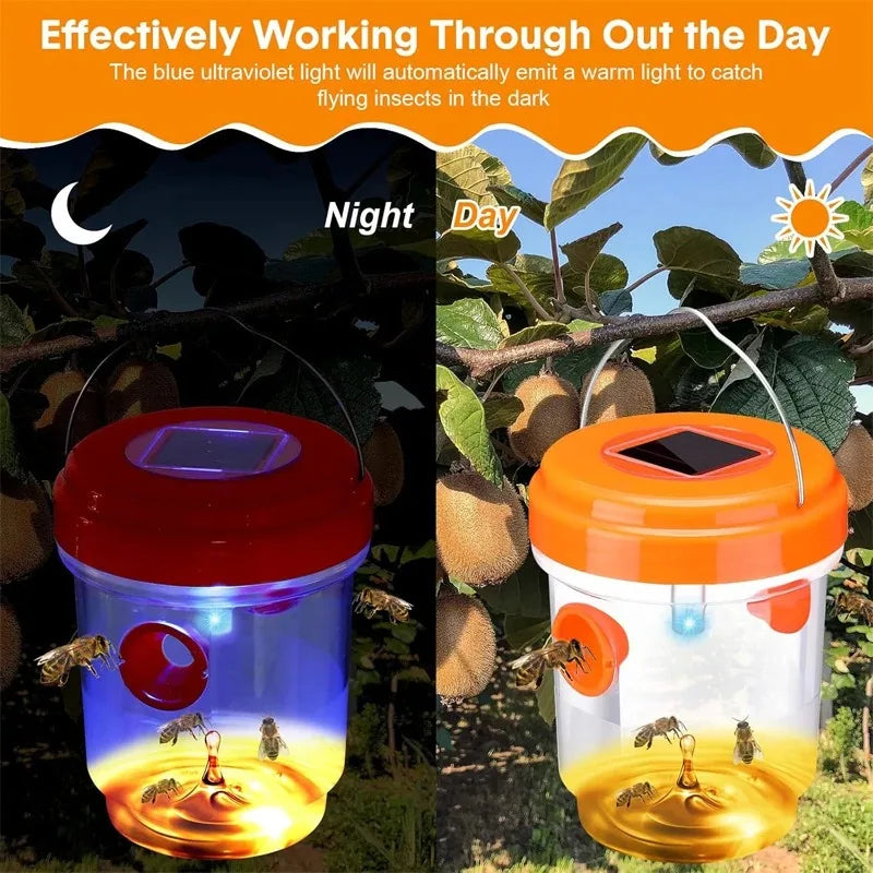 Solar Wasp Trap Outdoor – UV LED, Reusable & Non-Toxic