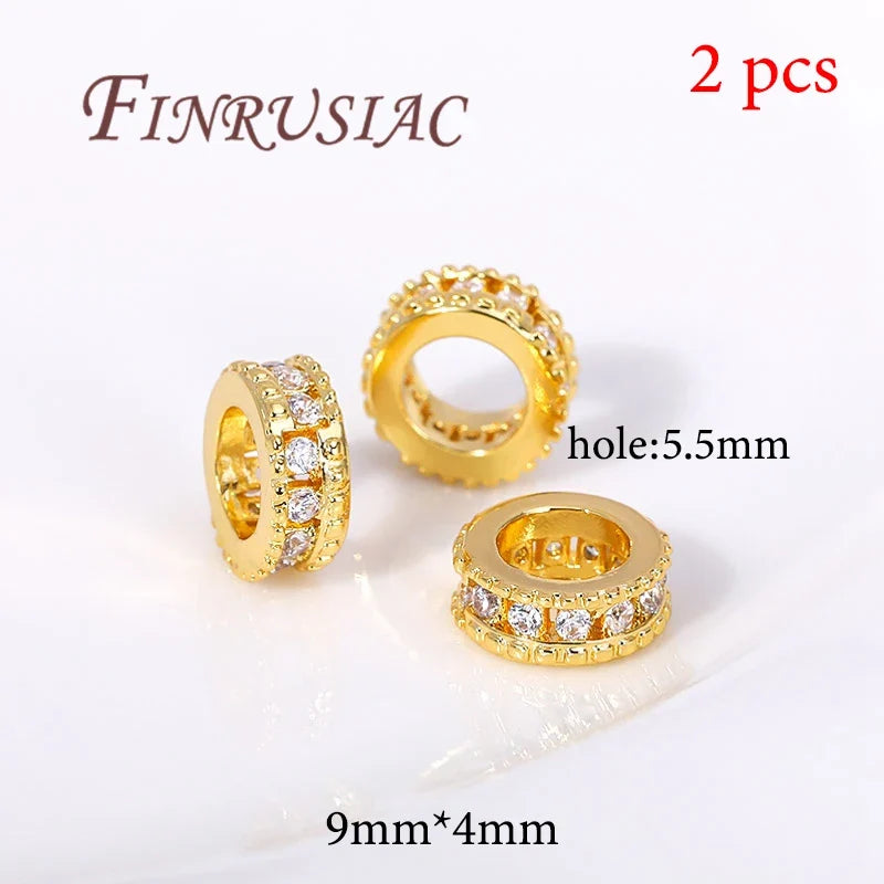 Gold Plated Brass Spacer Beads – DIY Jewelry Findings 6mm×8mm