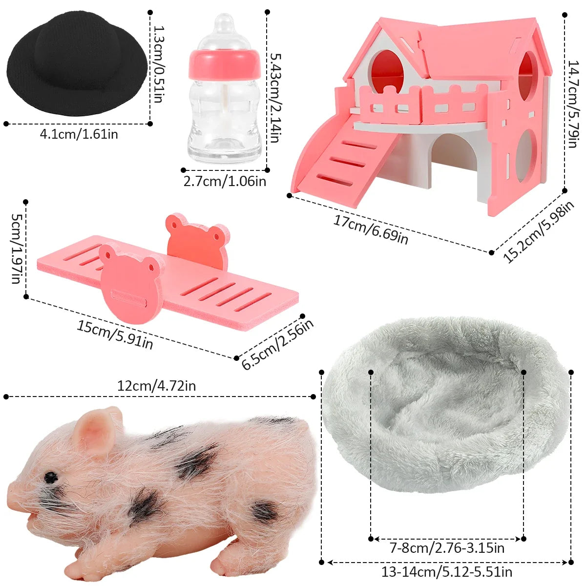Mini Silicone Piglet Doll Toy Set – Lifelike Reborn Pig Gift