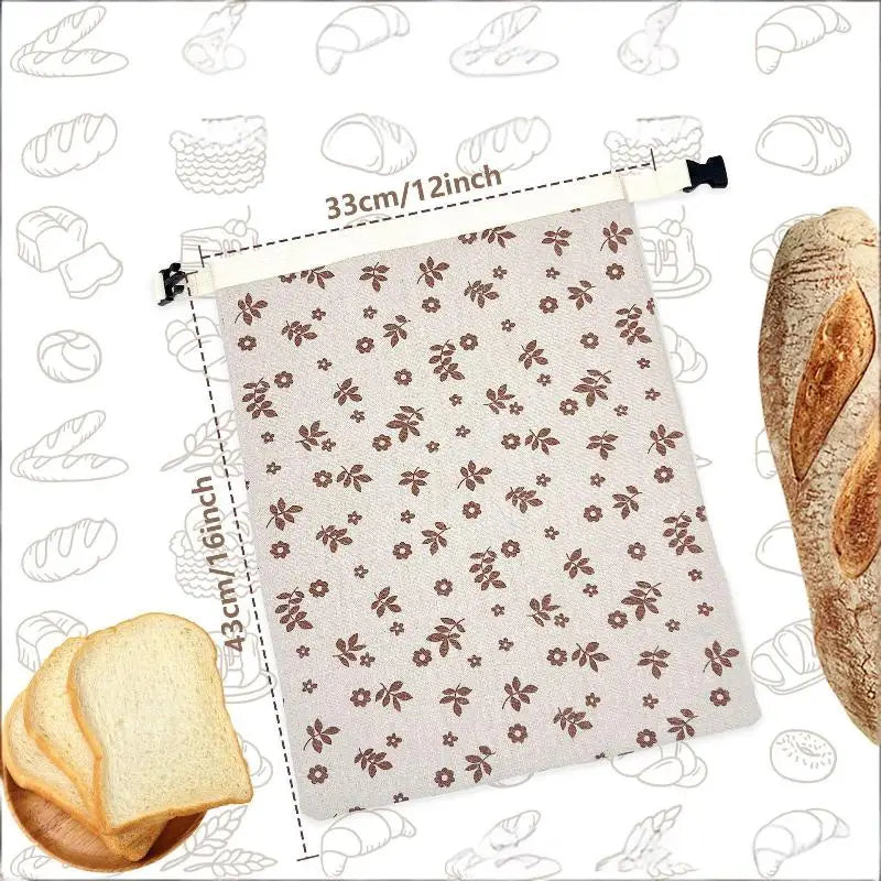 Reusable Beeswax Bread Bag – Eco Linen Food Storage Pouch