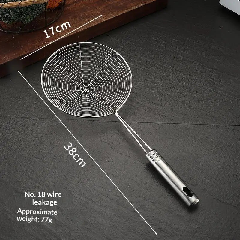 Stainless Steel Skimmer Spoon | Long Handle Mesh Strainer