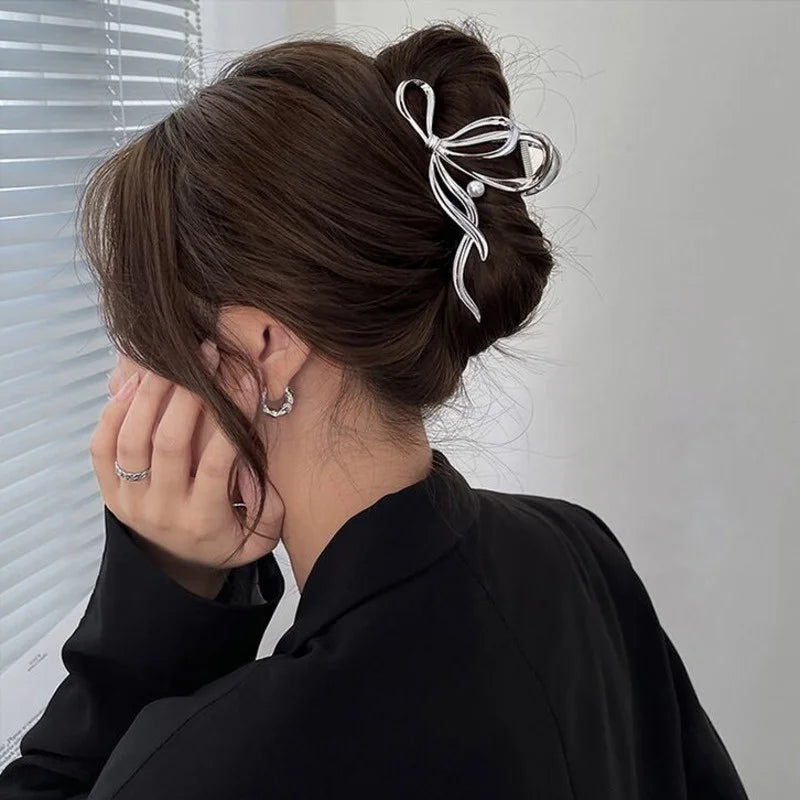 Snake Crystal Tassel Hair Claw Clips – Geometric Metal Women