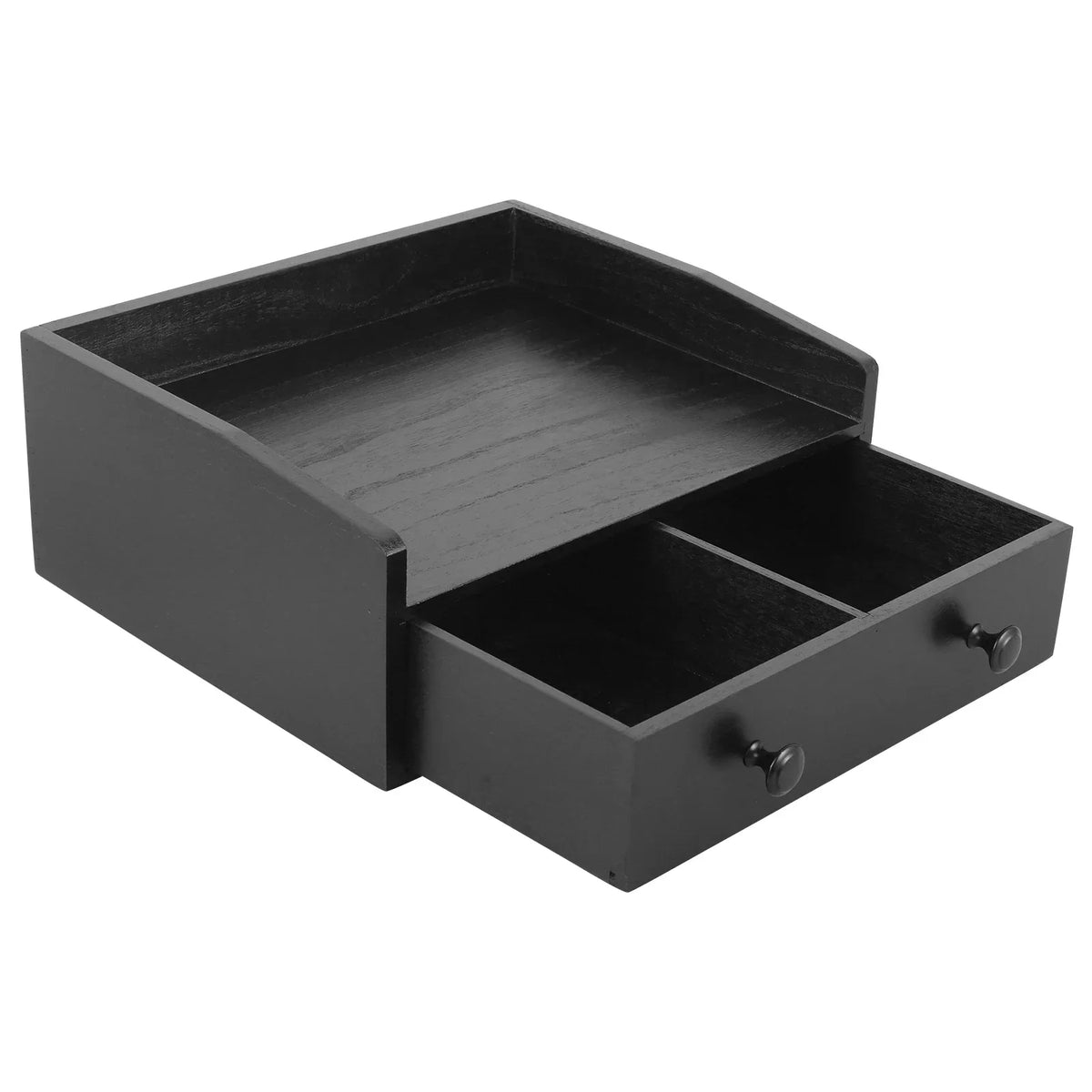 Wood Coffee Station Organizer with Drawer – Countertop Stand