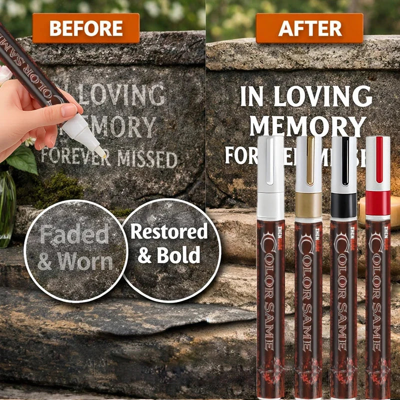 Tombstone Repainting Pen – Waterproof Gold Letter Restoration