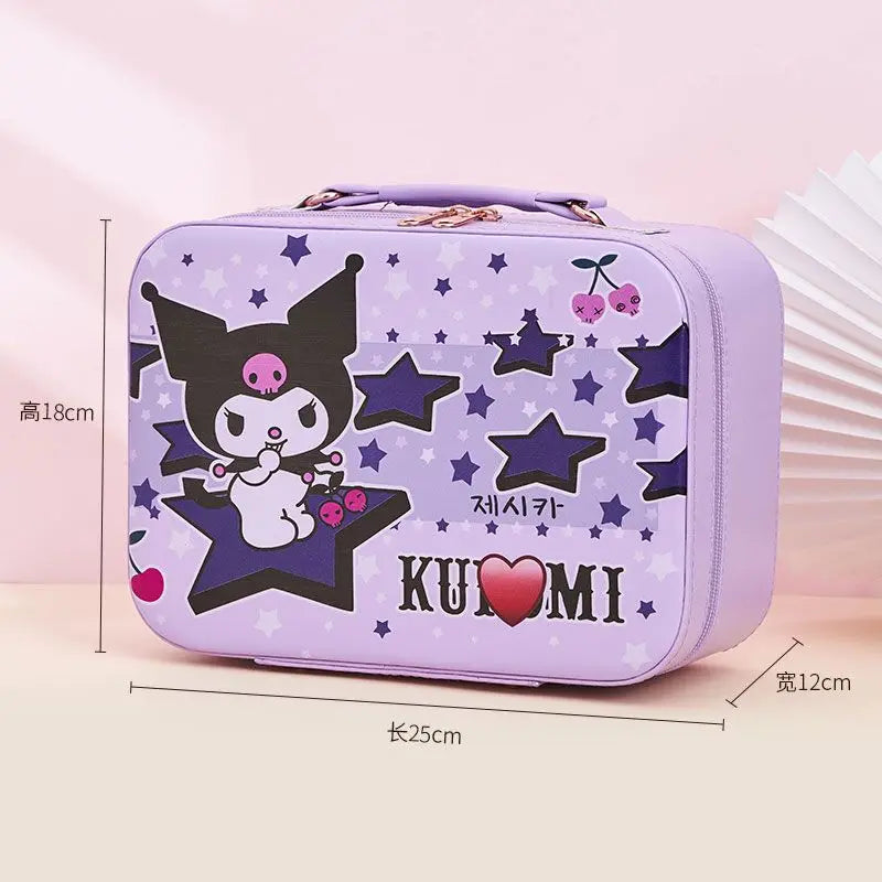 Sanrio Kawaii Large Makeup Bag with Mirror | Hello Kitty Kuromi