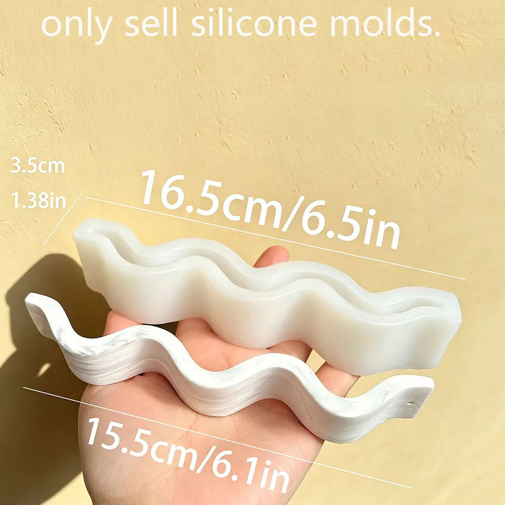 Wave Incense Holder Silicone Mold – DIY Resin Plaster Cement