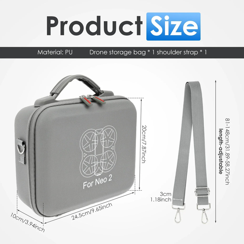 DJI NEO 2 Shockproof Carrying Case | PU Shoulder Bag