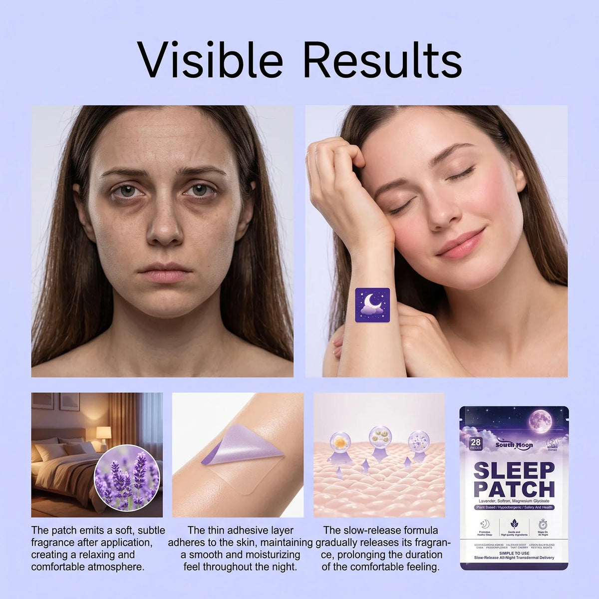 28PCS Lavender Sleep Patches – Overnight Slow-Release Stickers
