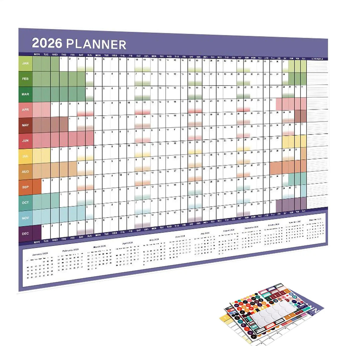 2026 Reusable Monthly Wall Calendar – Home, Office & School