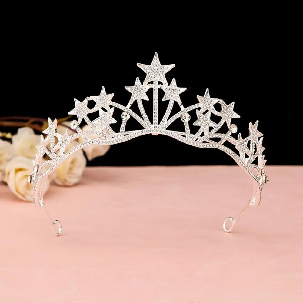 Baroque Crystal Rhinestone Crown Tiara – Gold & Silver Bridal