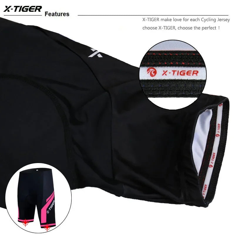X-TIGER Women's 5D Gel Padded Cycling Shorts – MTB & Road