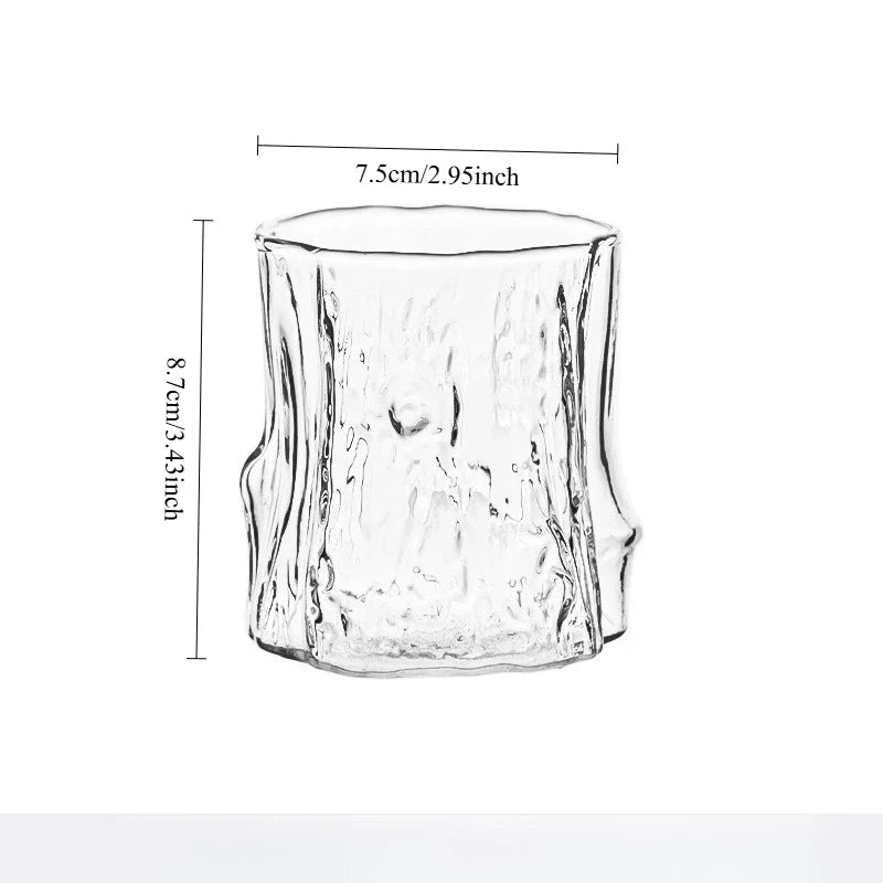 Vintage Bark Glass Coffee Cup 300ml | Borosilicate Latte Cup