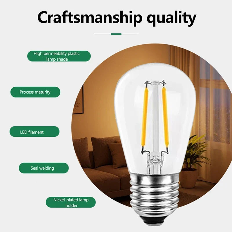 S14 LED Bulb E26/E27 Warm White Shatterproof String Light Bulb