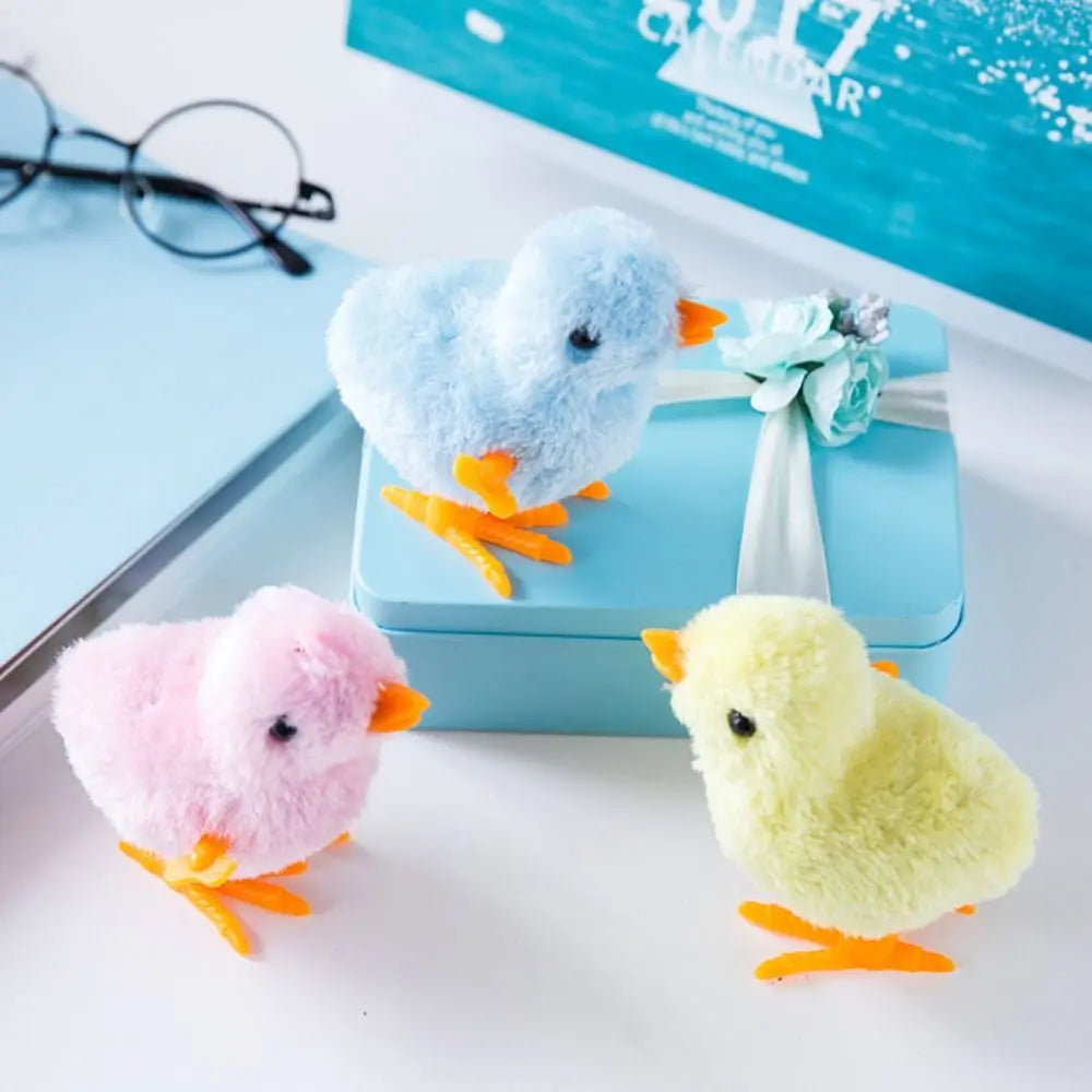 Wind-Up Easter Chick Toy – Plush Hopping Chick Decoration