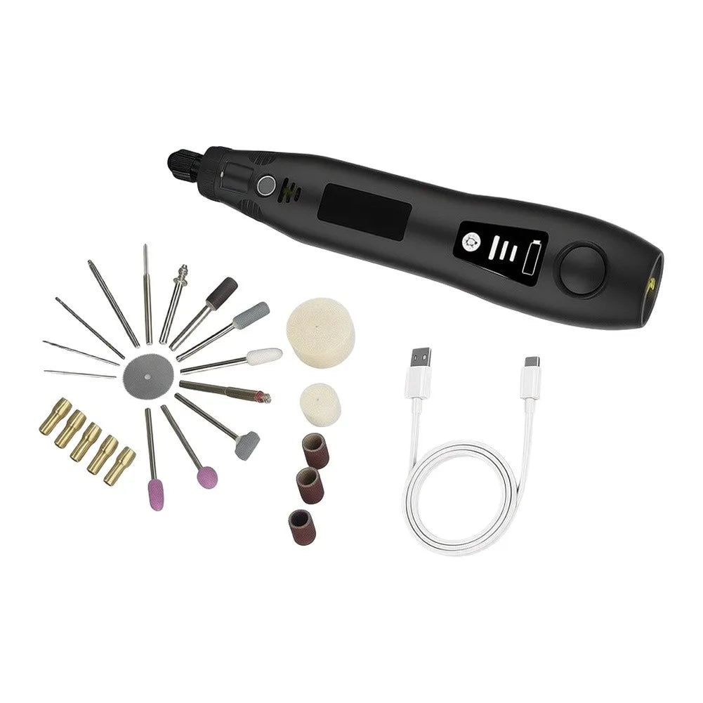 DAZZLEEX Cordless USB Rotary Tool 3-Speed Grinder & Carver Kit