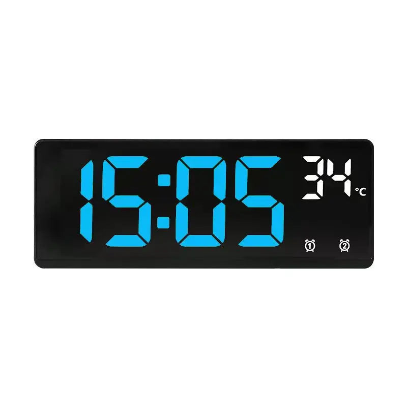 Voice Control LED Digital Alarm Clock – Dual Alarm & Temp