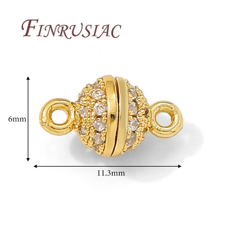 18K Gold Plated Ball Magnetic Clasp – Bracelet & Necklace DIY