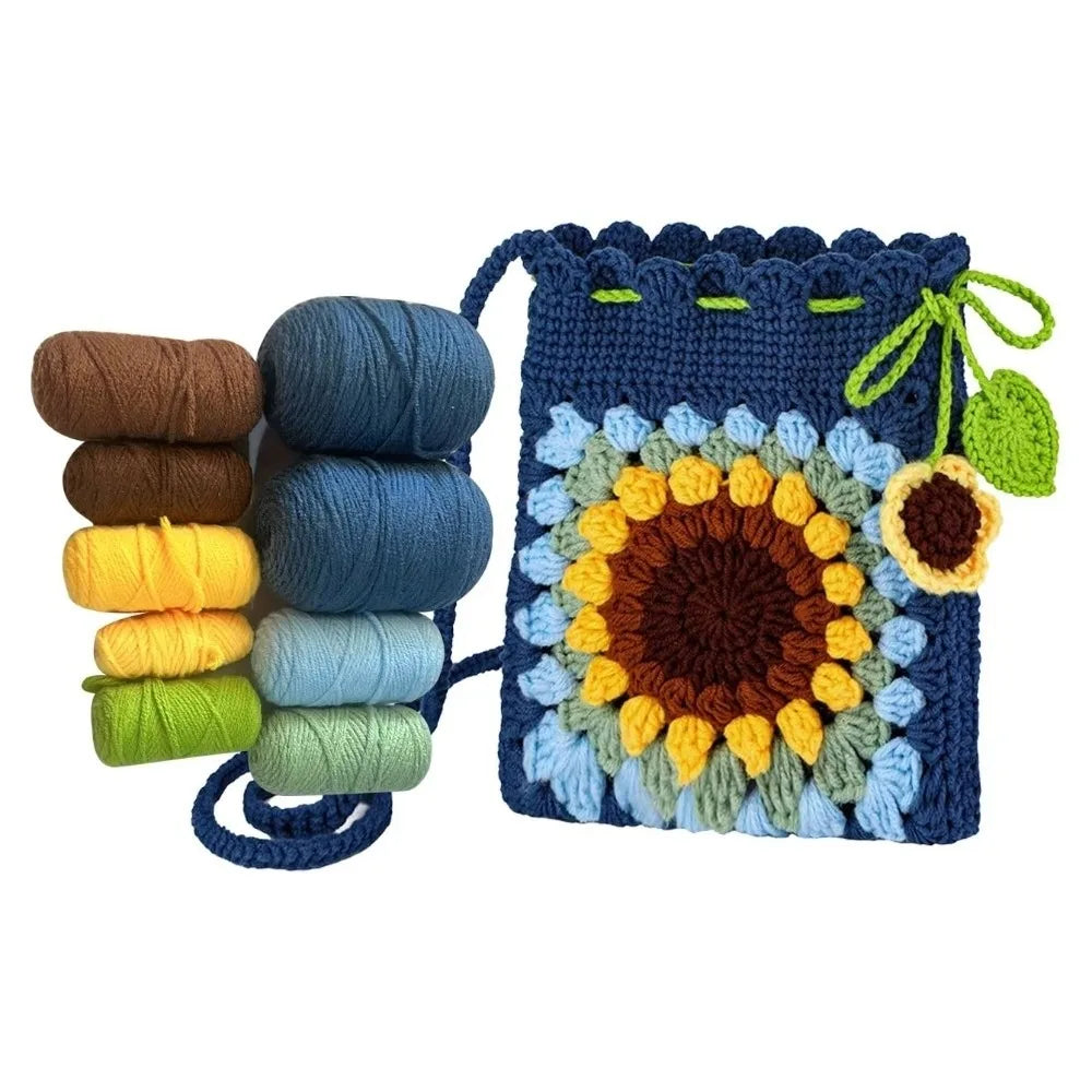 DIY Sunflower Crochet Bag Kit – Beginner Crossbody Starter Set