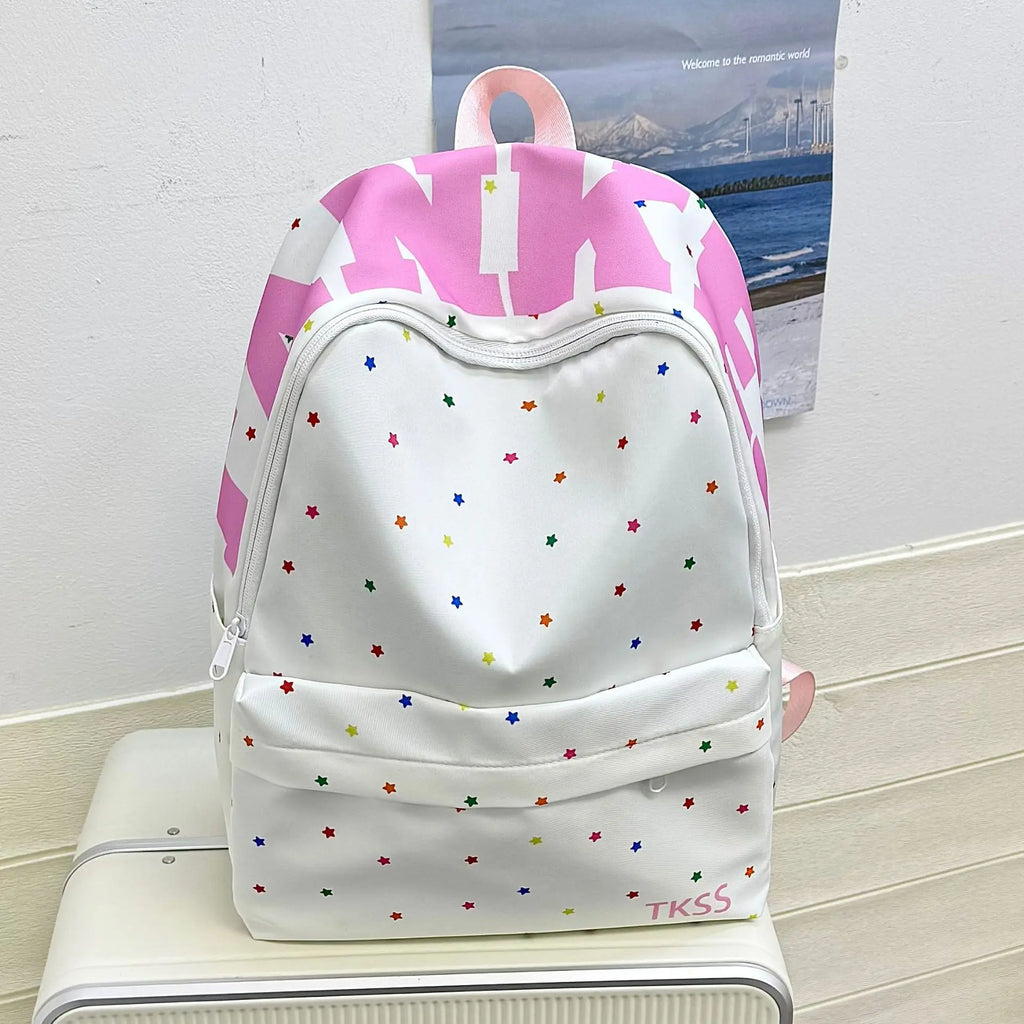 Korean Minimalist Large-Capacity Nylon Backpack for Students
