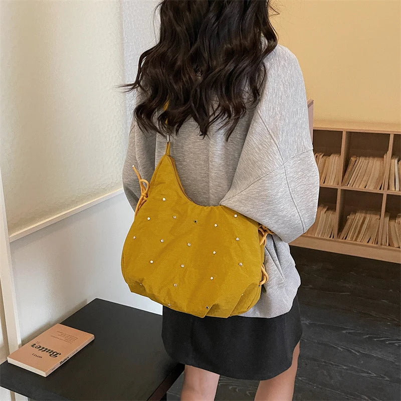 Women's Rivet Dumpling Crossbody Bag – Large Capacity Shoulder Bag