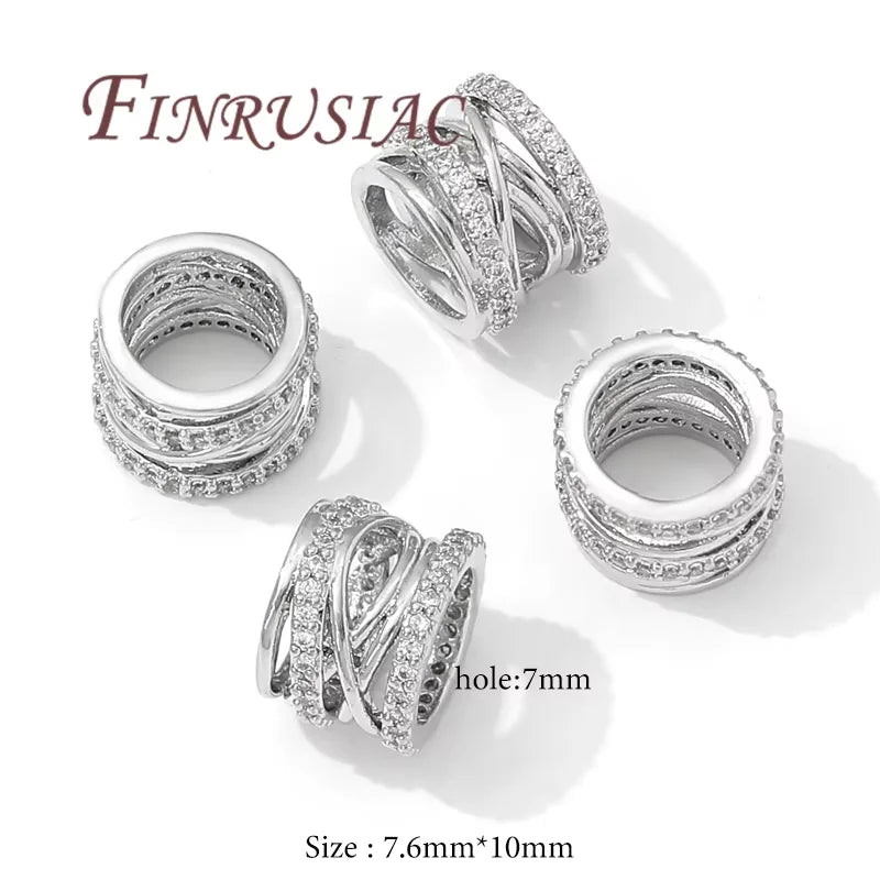 18K Gold Plated Zircon Flower Beads – DIY Jewelry Making