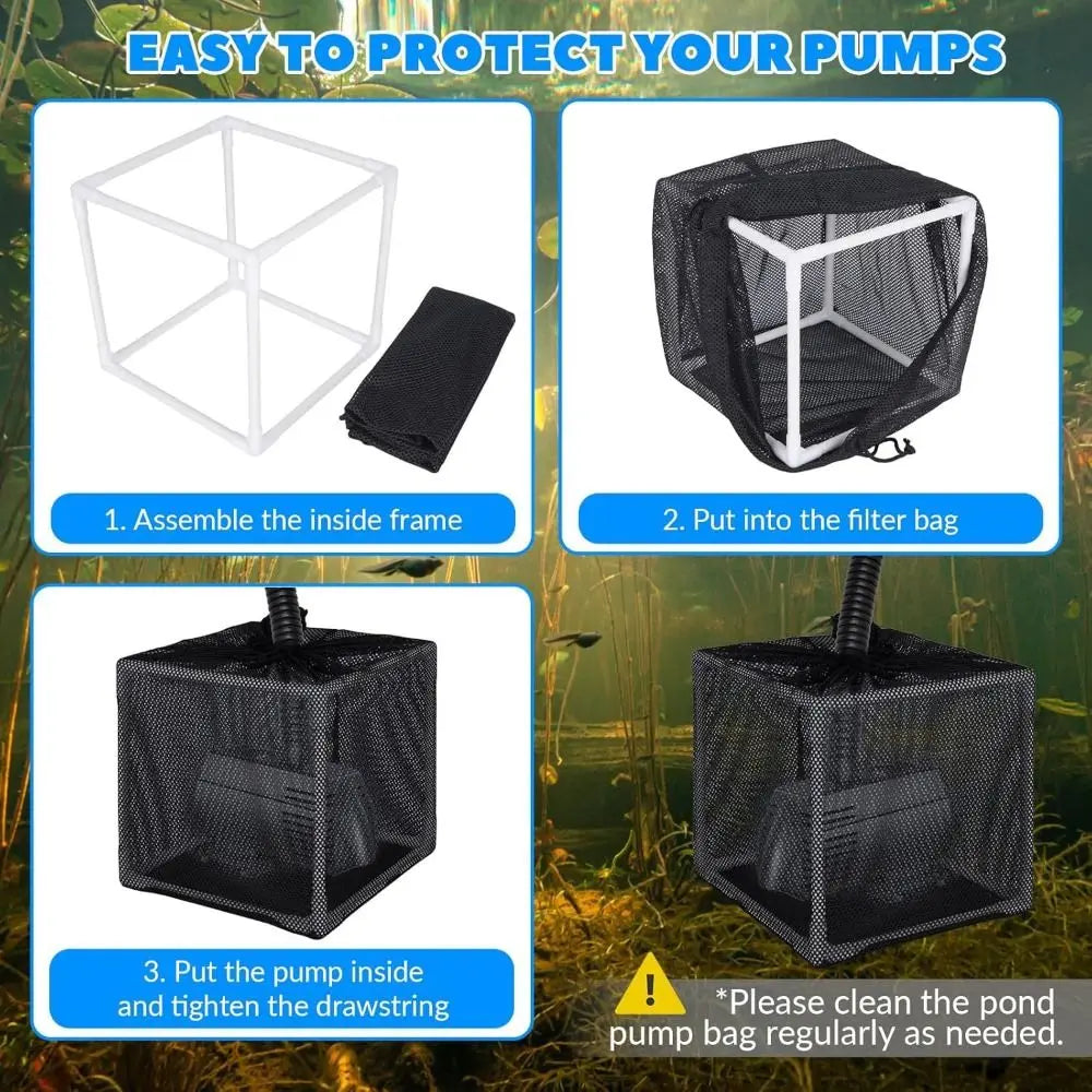 Reusable Pond Pump Filter Bag – High Flow Drawstring Nylon