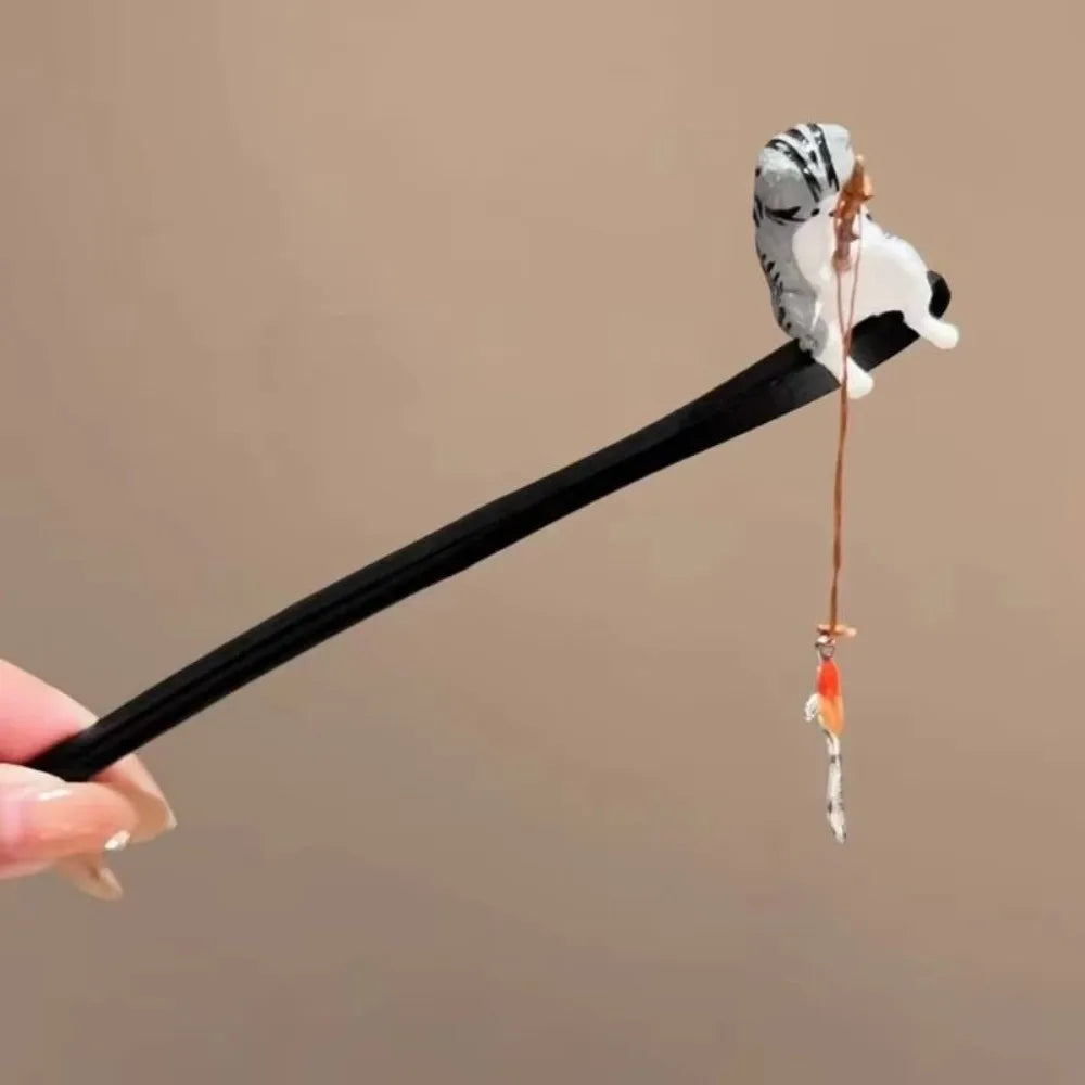 Retro Wooden Hair Stick Tassel Sandalwood Hanfu Accessory