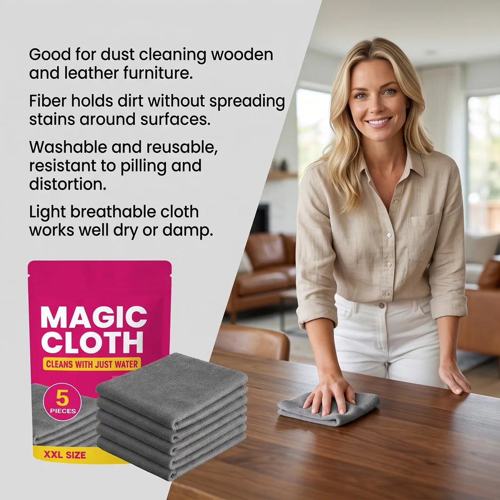 Microfiber Cleaning Cloths 5-Pack – Streak & Lint Free