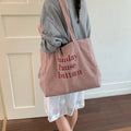 Korean Striped Canvas Tote Bag – Large Capacity Women's Bag