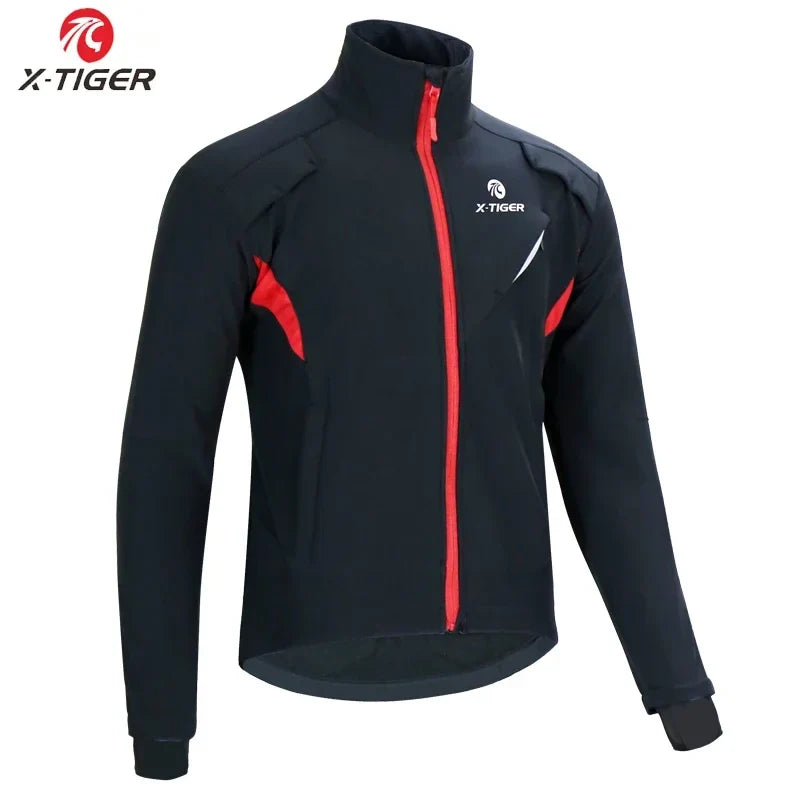 X-TIGER Men's Winter Cycling Jacket – Fleece Thermal Windproof