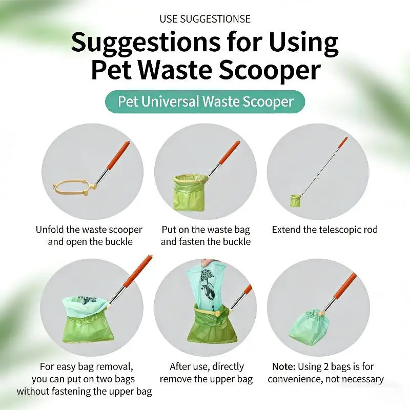 Foldable Telescopic Dog Poop Bag Holder – Non-Contact Pet Tool