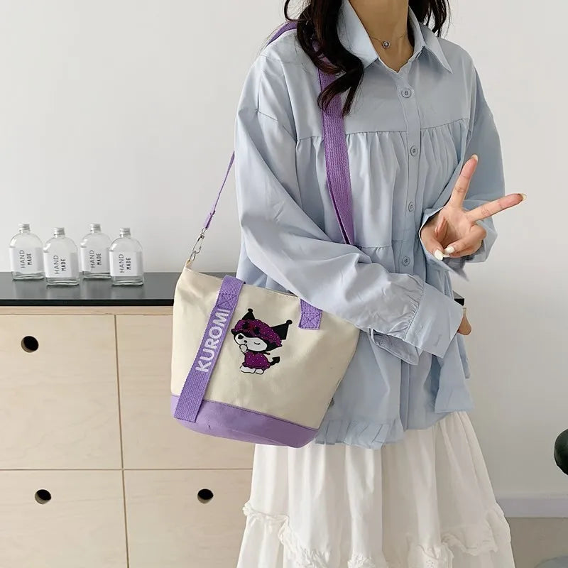 Sanrio Hello Kitty Kuromi Kawaii Canvas Crossbody Bag