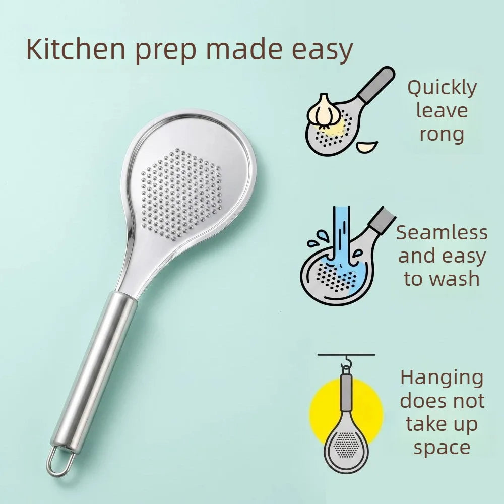 Stainless Steel Garlic Grater Masher Spoon | Kitchen Tool