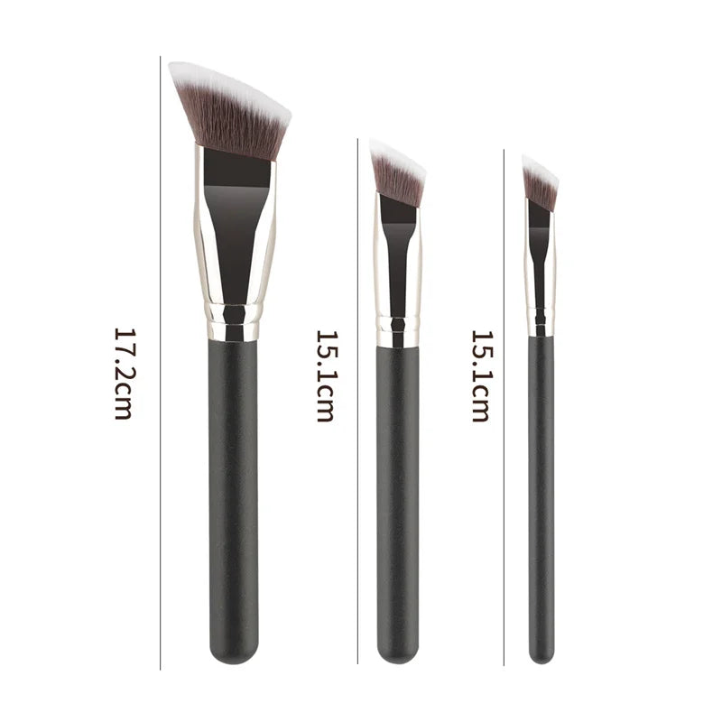 Sloped Trapezoid Foundation Brush – Wooden Handle Makeup Tool