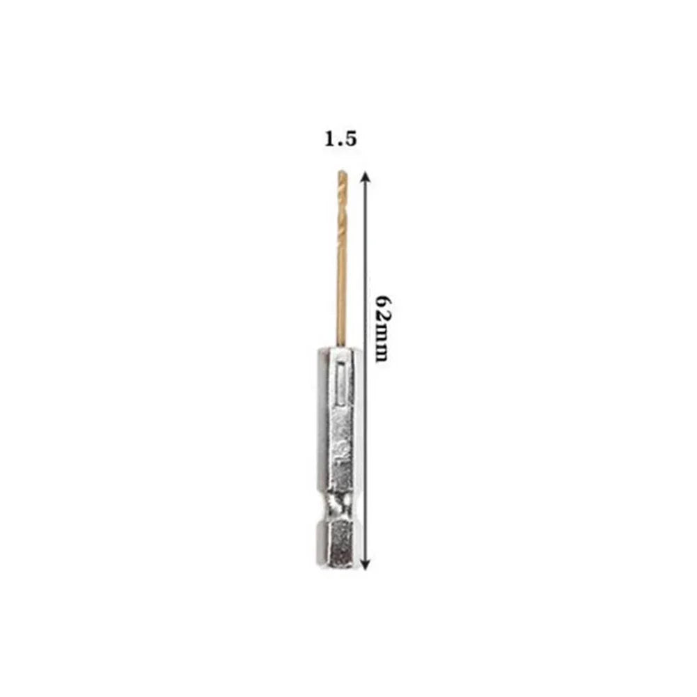 HSS Titanium Coated Drill Bits 1/4" Hex Shank 1.5–6.5mm