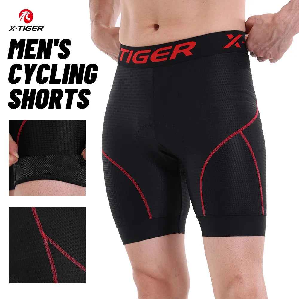 X-TIGER Men's 5D Gel Cycling Shorts | Breathable MTB Bike