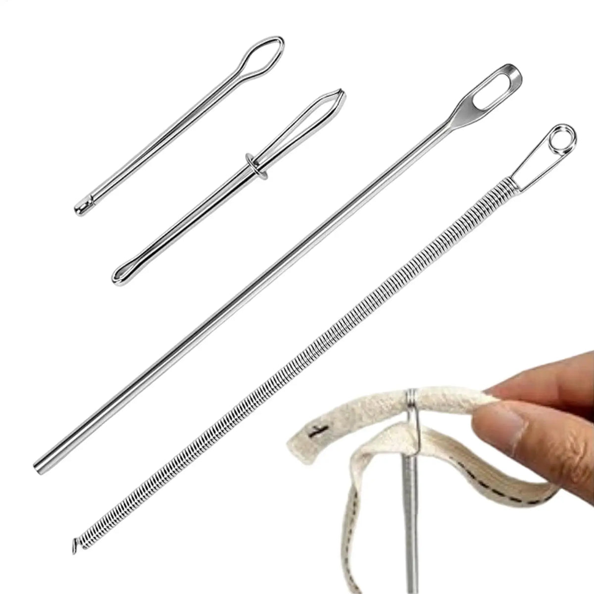 Metal Flexible Drawstring Threading Tool Set – 4 Piece